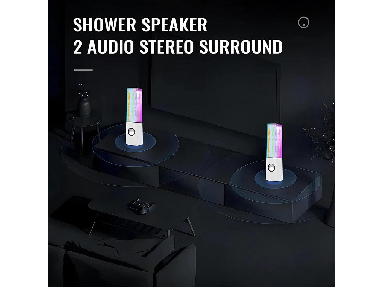 Aoboo Led Color Computer Water Speakers with Light, USB Dancing Fountain